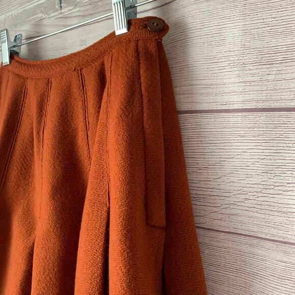 Vintage Kelita Brown A-Line Pleated Skirt Side Zipper Closure - Picture 11 of 16